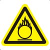 Знак W11 Пожароопасно. Окислитель (пленка 200х200 мм)