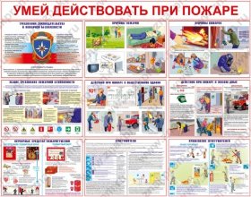 Плакаты Умей действовать при пожаре